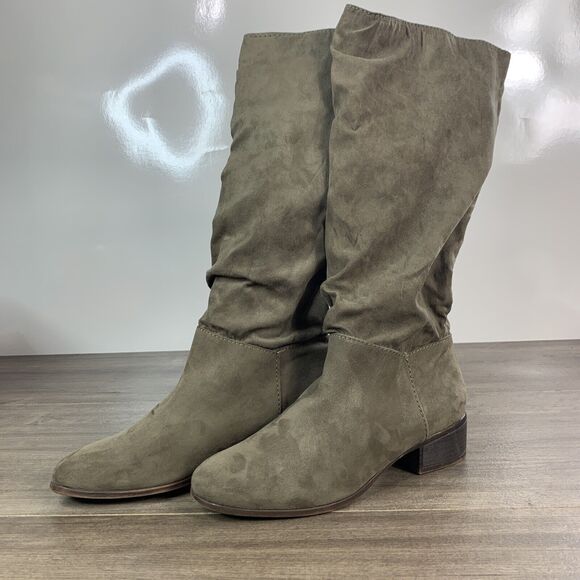 Madden Girl Womens Suede Knee High Boots Size 8 Slouch Comfort Round Toe - Picture 7 of 11